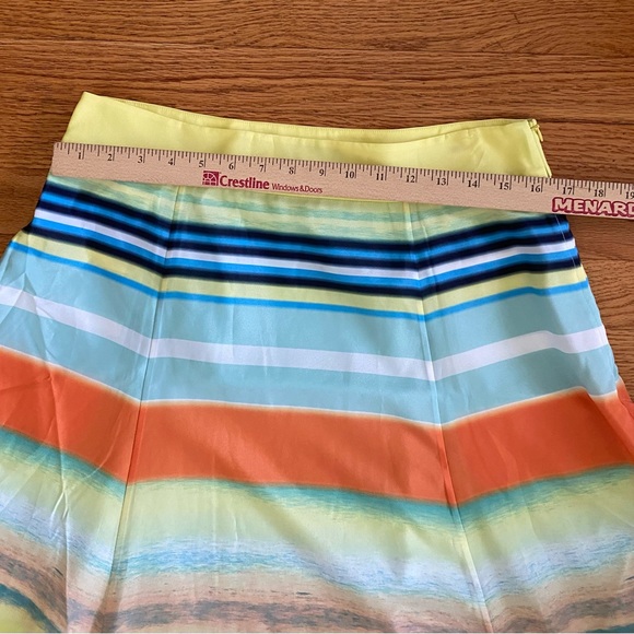 Ted Baker Skirt Women’s Sz 3 Multicolored A-line Striped Flaw Shown in Pics - Picture 8 of 12